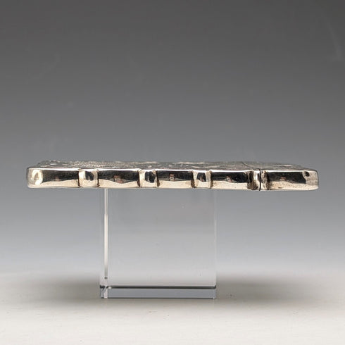 1863年 英国アンティーク フローラル彫刻 純銀製カードケース 57g Hillard&Thomason